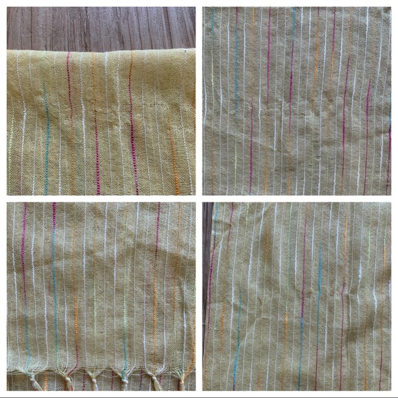 Yellow summer scarf with tassels EUC - Picture 4 of 4